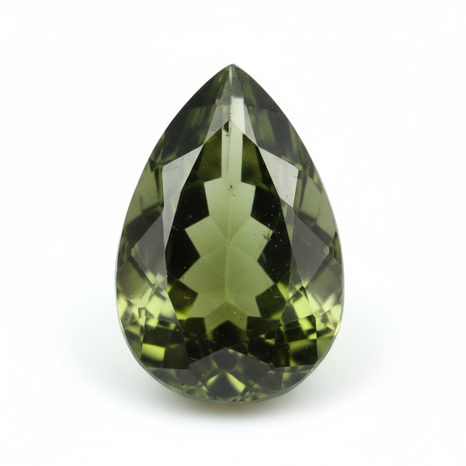 Green Tourmaline 1PC Large 9x11 MM Pear Faceted Green Lustrous Semi Precious Loose Gemstone