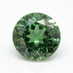 Green Tourmaline 1PC Large 10x10 MM Round Faceted Green Shine Semi Precious Loose Gemstones