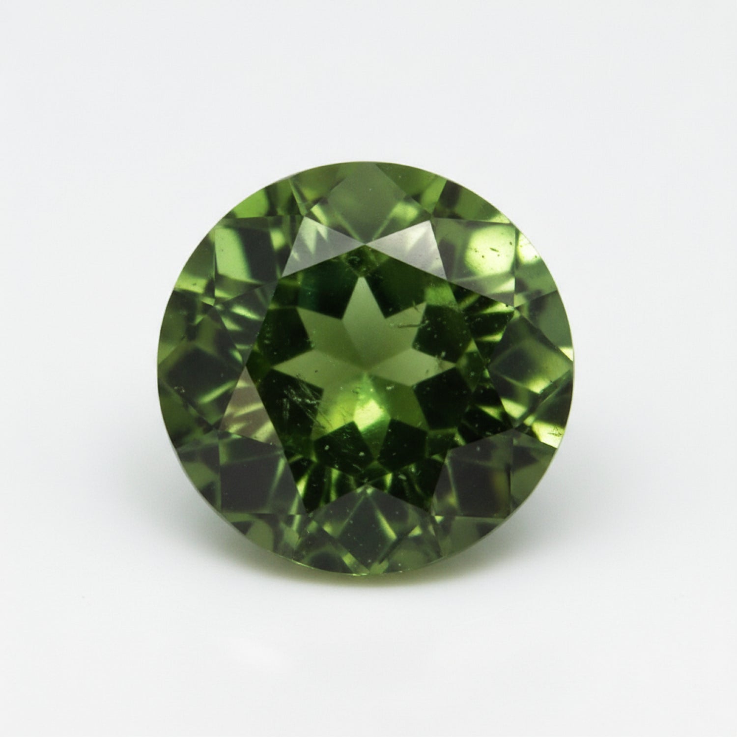 Green Tourmaline 1PC Large 10x10 MM Round Faceted Green Shine Semi Precious Loose Gemstones