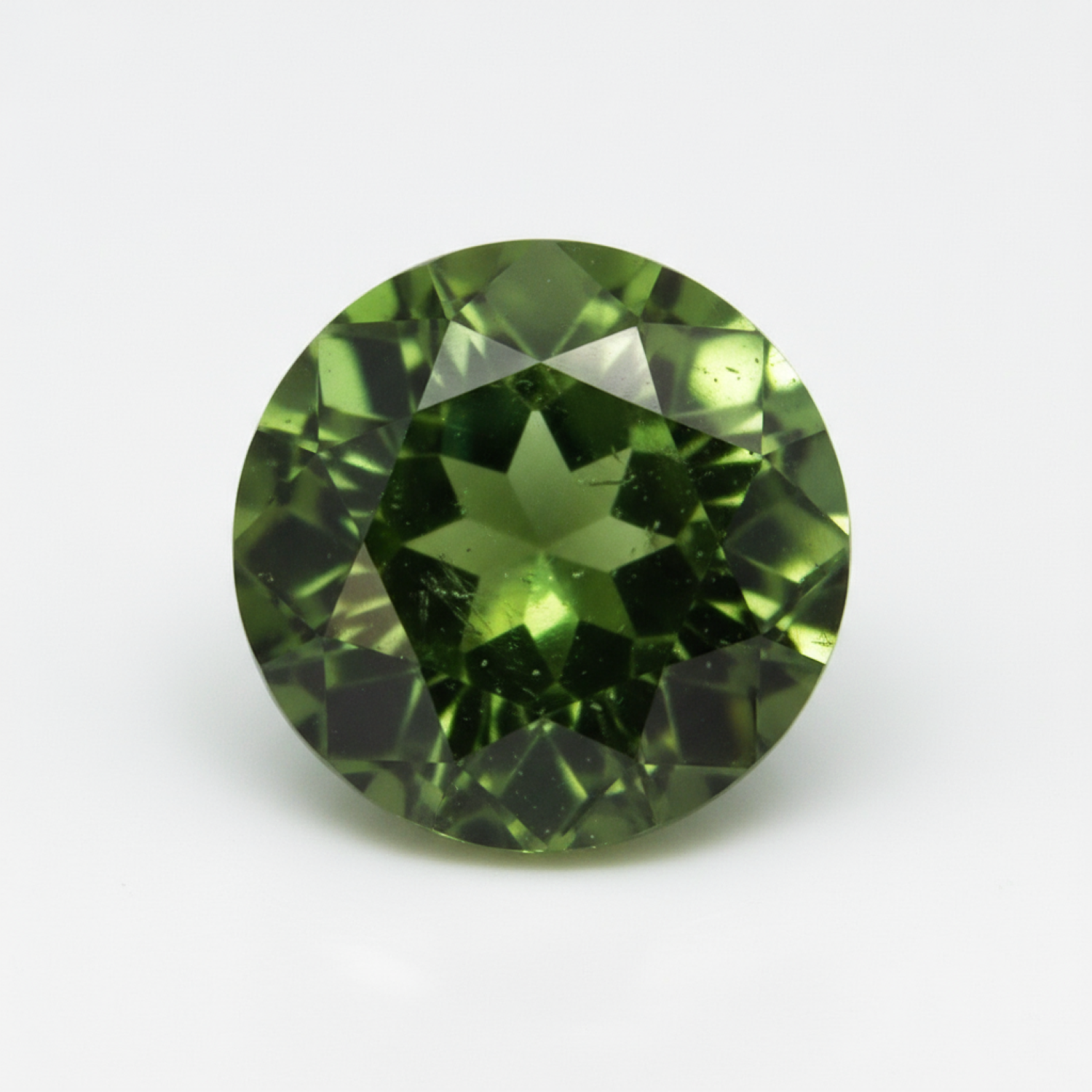 Green Tourmaline 1PC Large 10x10 MM Round Faceted Green Shine Semi Precious Loose Gemstones Secundaire afbeelding