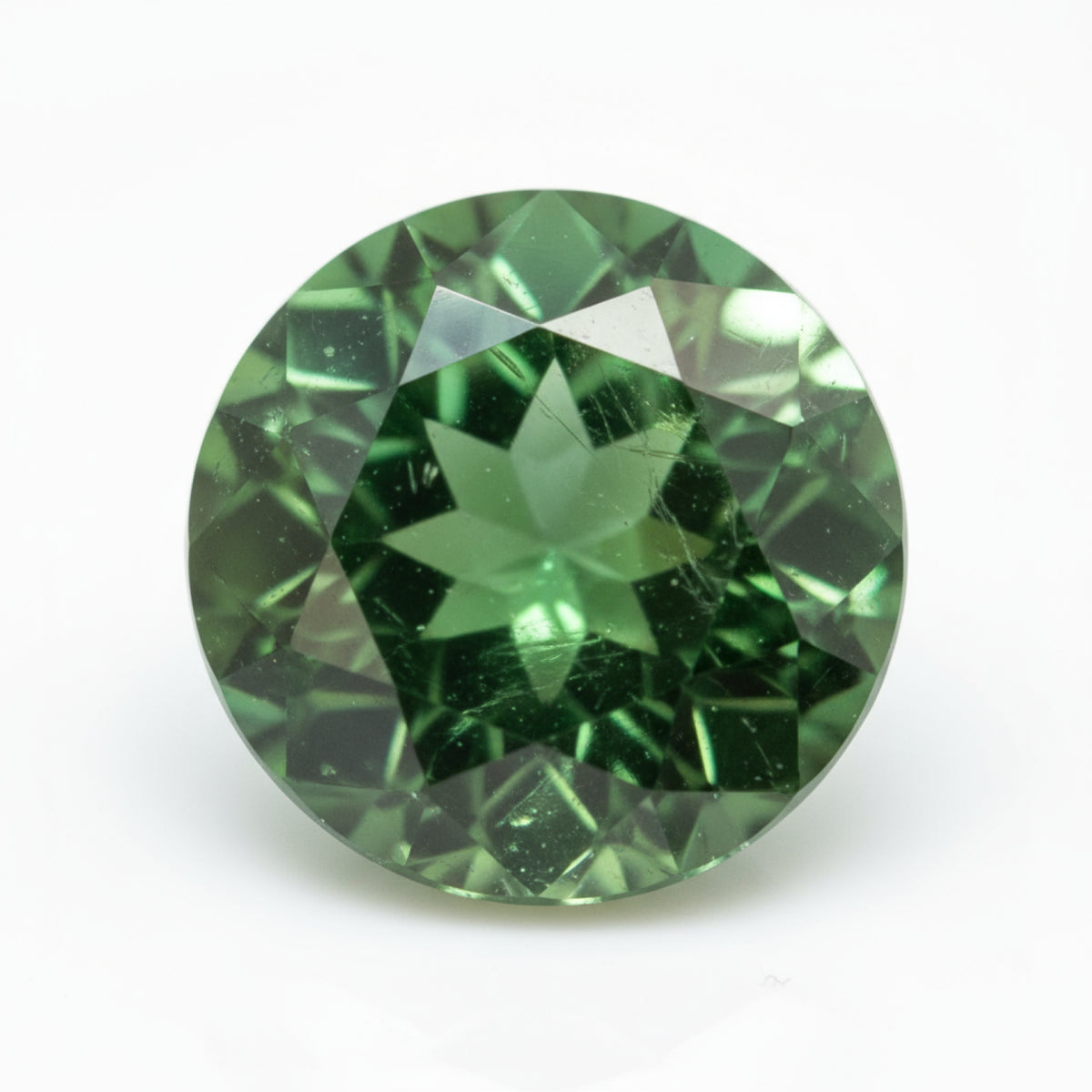 Green Tourmaline 1PC Large 12x12 MM Round Faceted Green High-Quality Semi Precious Loose Gems