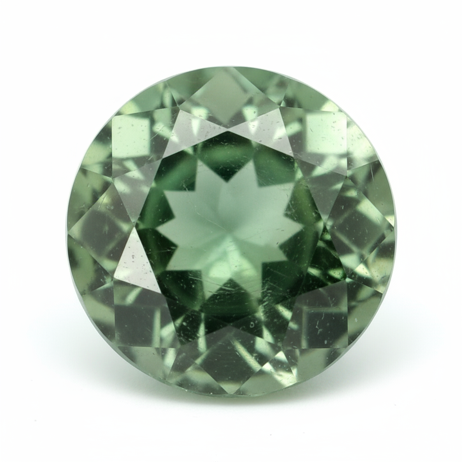 Green Tourmaline 1PC Chunky 14x14 MM Round Faceted Green Genuine Semi Precious Loose Gemstones Hoofdafbeelding