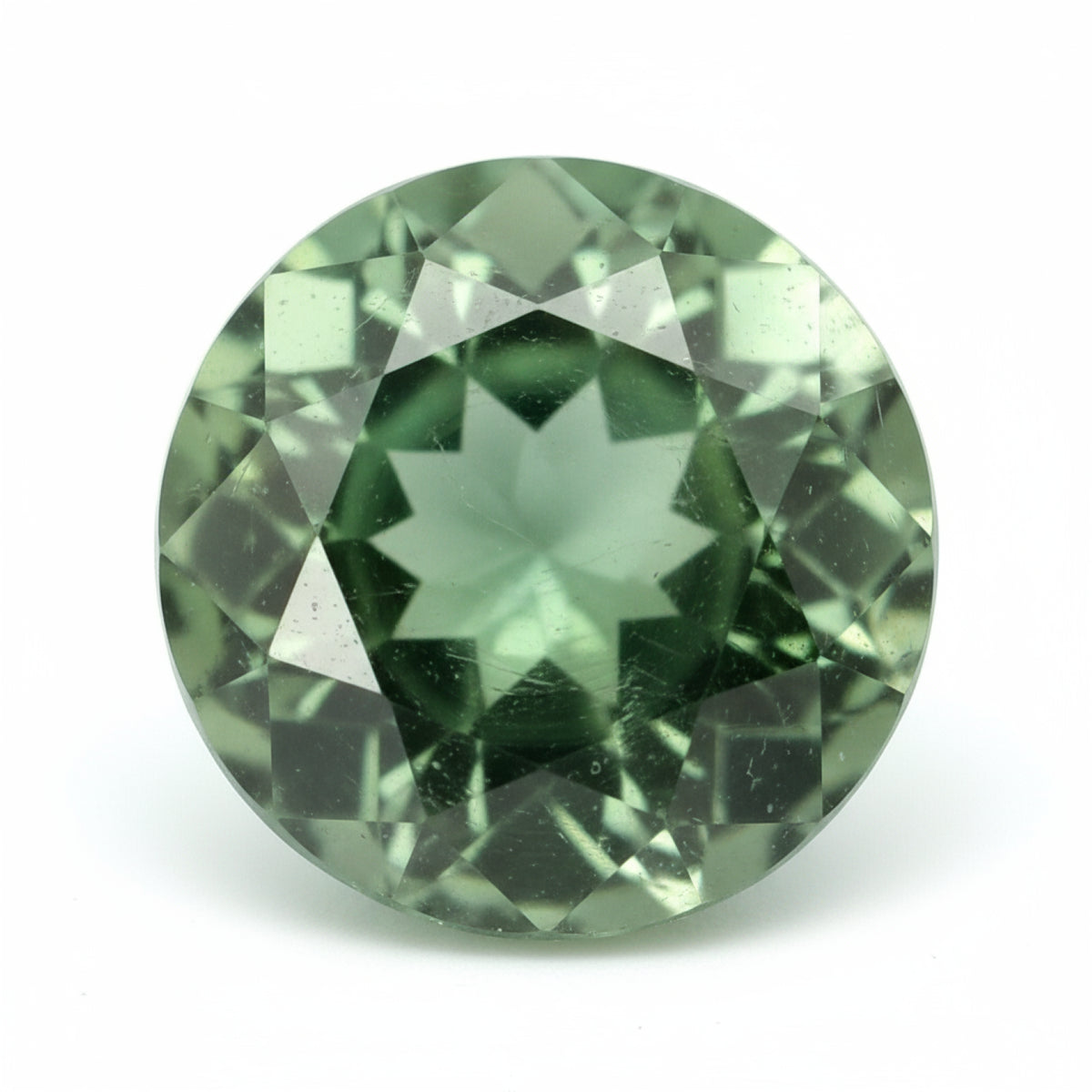 Green Tourmaline 1PC Chunky 14x14 MM Round Faceted Green Genuine Semi Precious Loose Gemstones