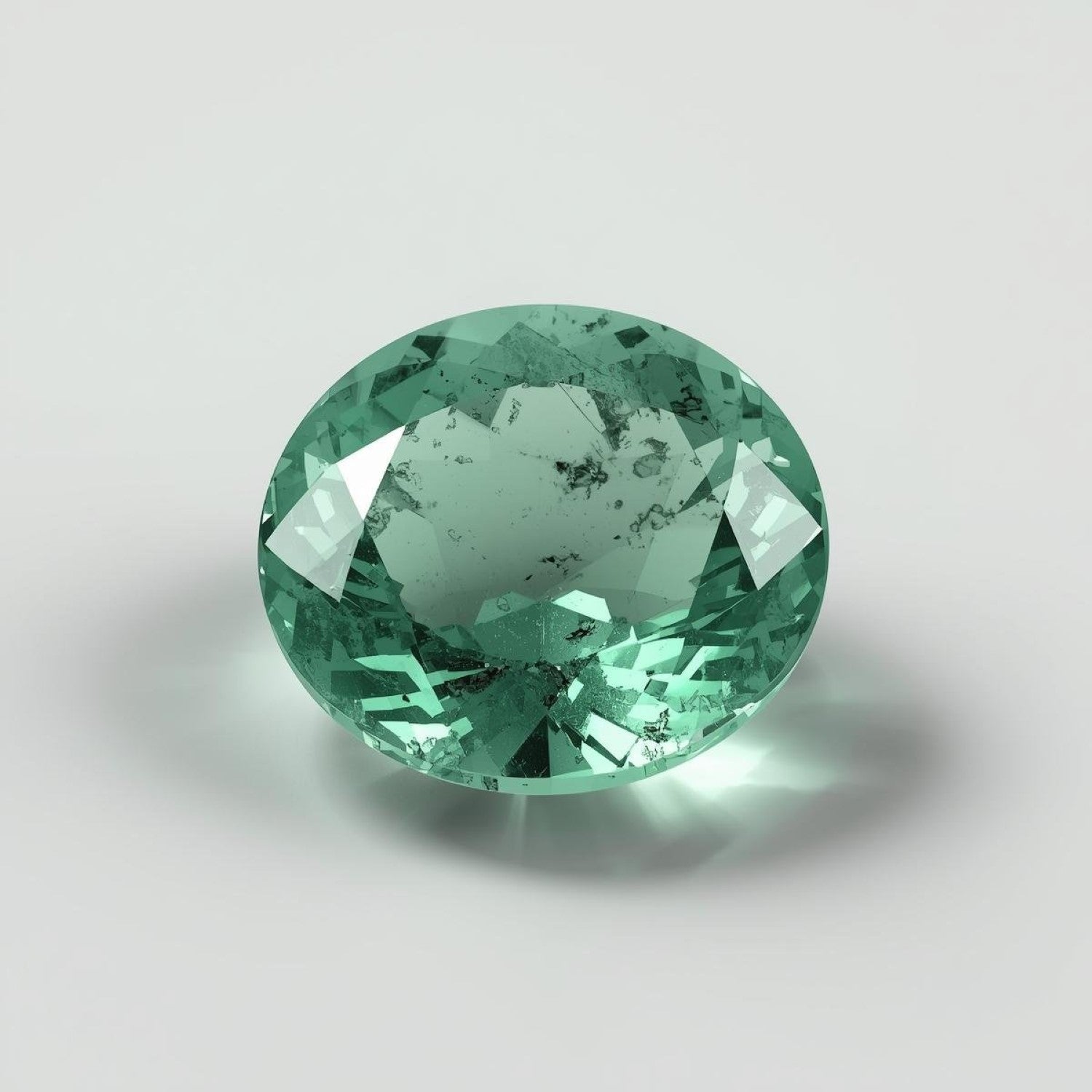 Green Tourmaline 1PC Chunky 14x14 MM Round Faceted Green Genuine Semi Precious Loose Gemstones Secundaire afbeelding