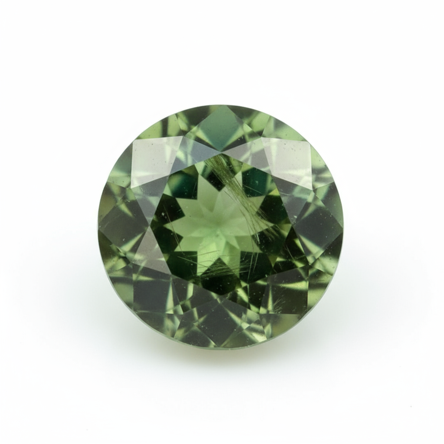 Green Tourmaline 1PC Tiny 5x5 MM Round Faceted Green Sparkling Semi Precious Loose Gemstone Sekundär produktbild