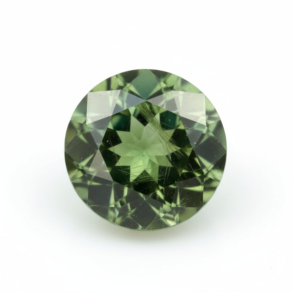 Green Tourmaline 1PC Tiny 5x5 MM Round Faceted Green Sparkling Semi Precious Loose Gemstone
