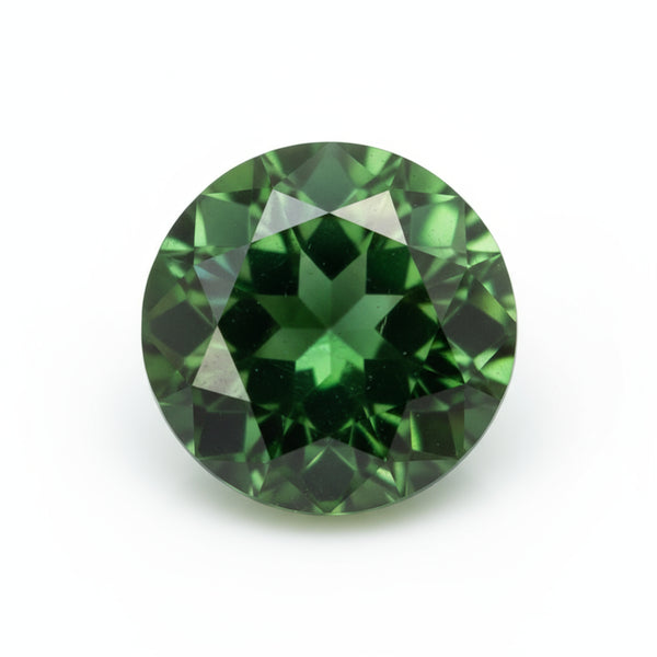 Green Tourmaline 1PC Tiny 6x6 MM Round Faceted Green Polished Semi Precious Loose Gemstones