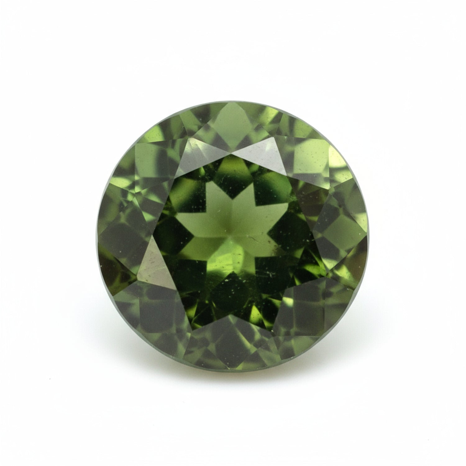 Green Tourmaline 1PC Small 7x7 MM Round Faceted Green Splendid Semi Precious Gems