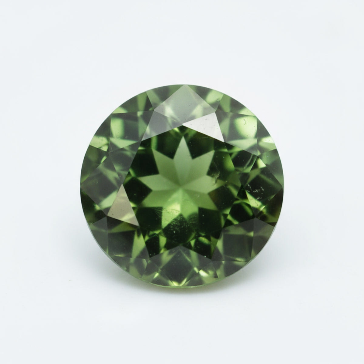 Green Tourmaline 1PC Small 8x8 MM Round Faceted Green Luster Semi Precious Loose Gems