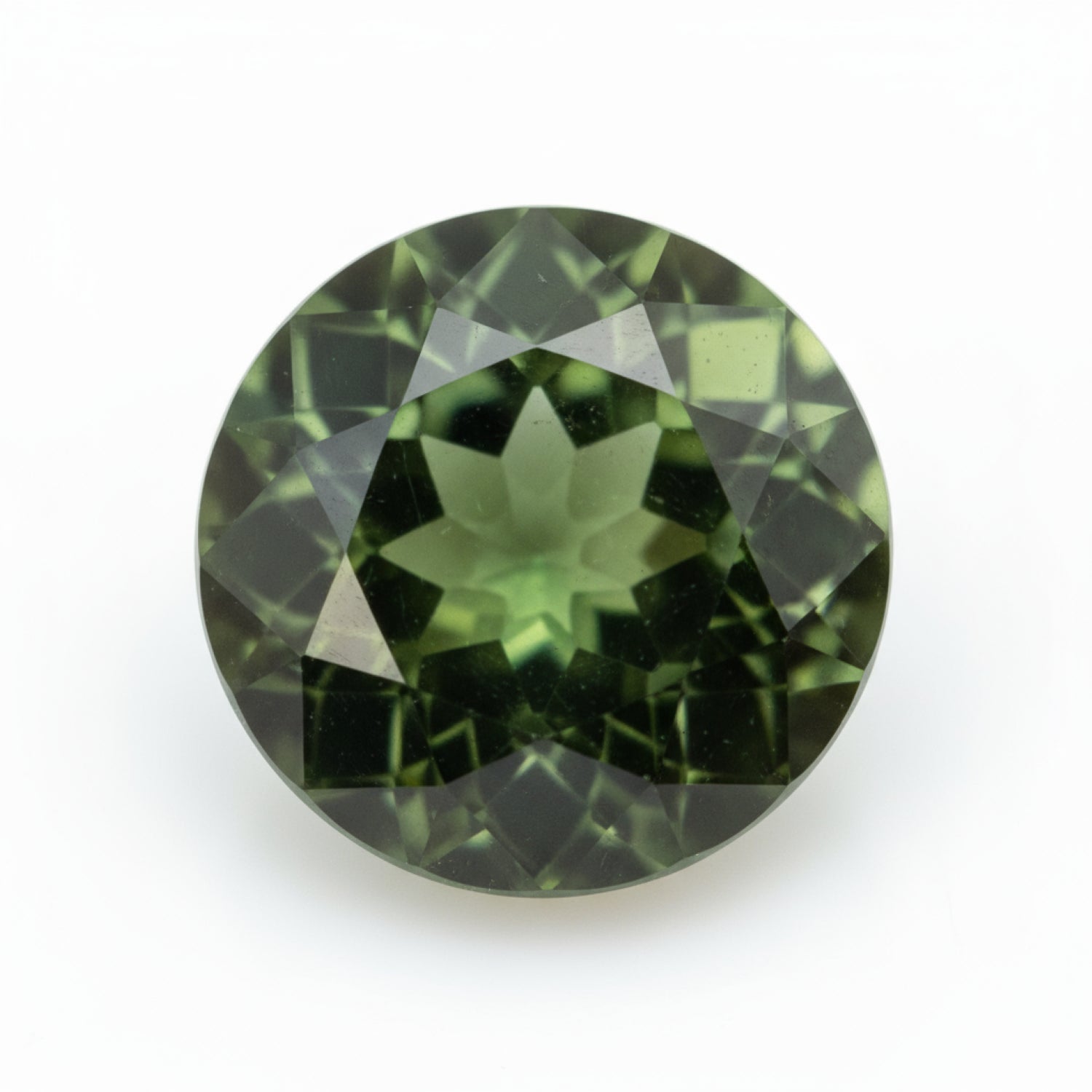 Green Tourmaline 1PC Small 8x8 MM Round Faceted Green Luster Semi Precious Loose Gems