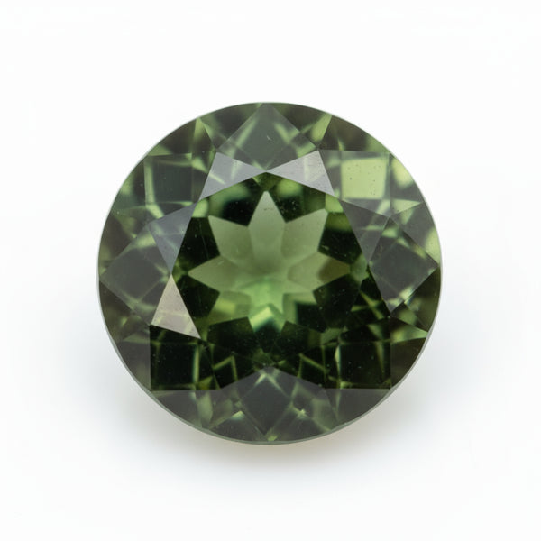 Green Tourmaline 1PC Small 8x8 MM Round Faceted Green Luster Semi Precious Loose Gems