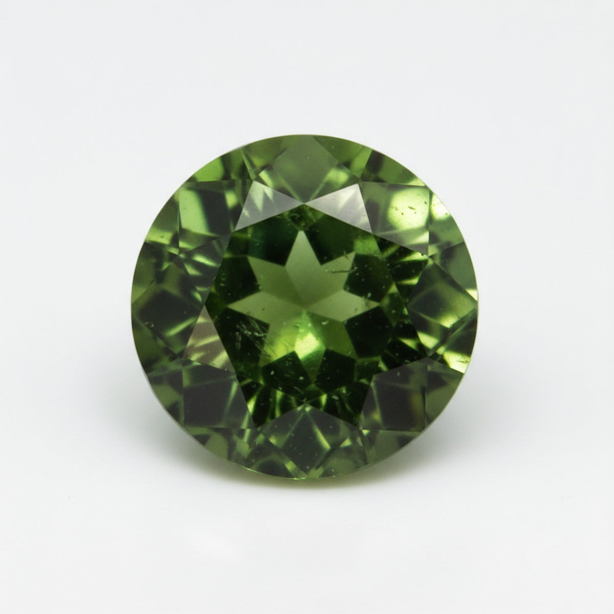 Green Tourmaline 1PC Medium 9x9 MM Round Faceted Green Lustrous Semi Precious Loose Gemstone