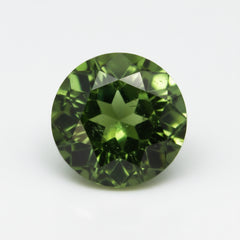 Green Tourmaline 1PC Medium 9x9 MM Round Faceted Green Lustrous Semi Precious Loose Gemstone