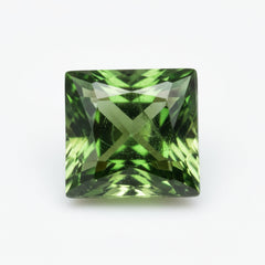 Green Tourmaline 1PC Large 10x10 MM Square Faceted Green Shine Semi Precious Loose Gemstones