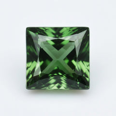 Green Tourmaline 1PC Large 10x10 MM Square Faceted Green Shine Semi Precious Loose Gemstones