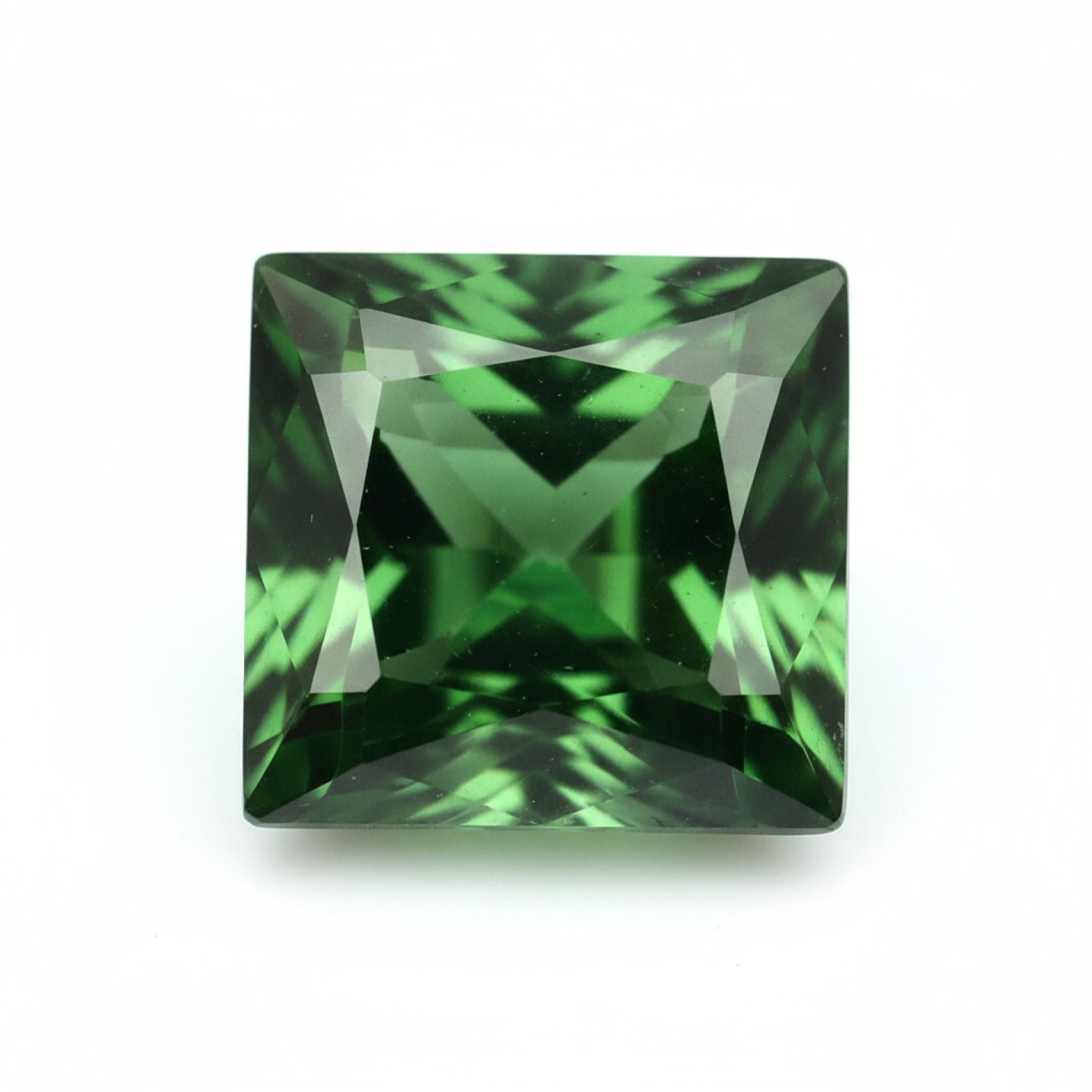 Green Tourmaline 1PC Large 11x11 MM Square Faceted Green Fine Semi Precious Gems