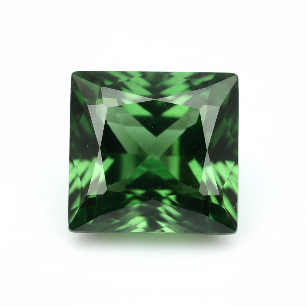 Green Tourmaline 1PC Large 11x11 MM Square Faceted Green Fine Semi Precious Gems