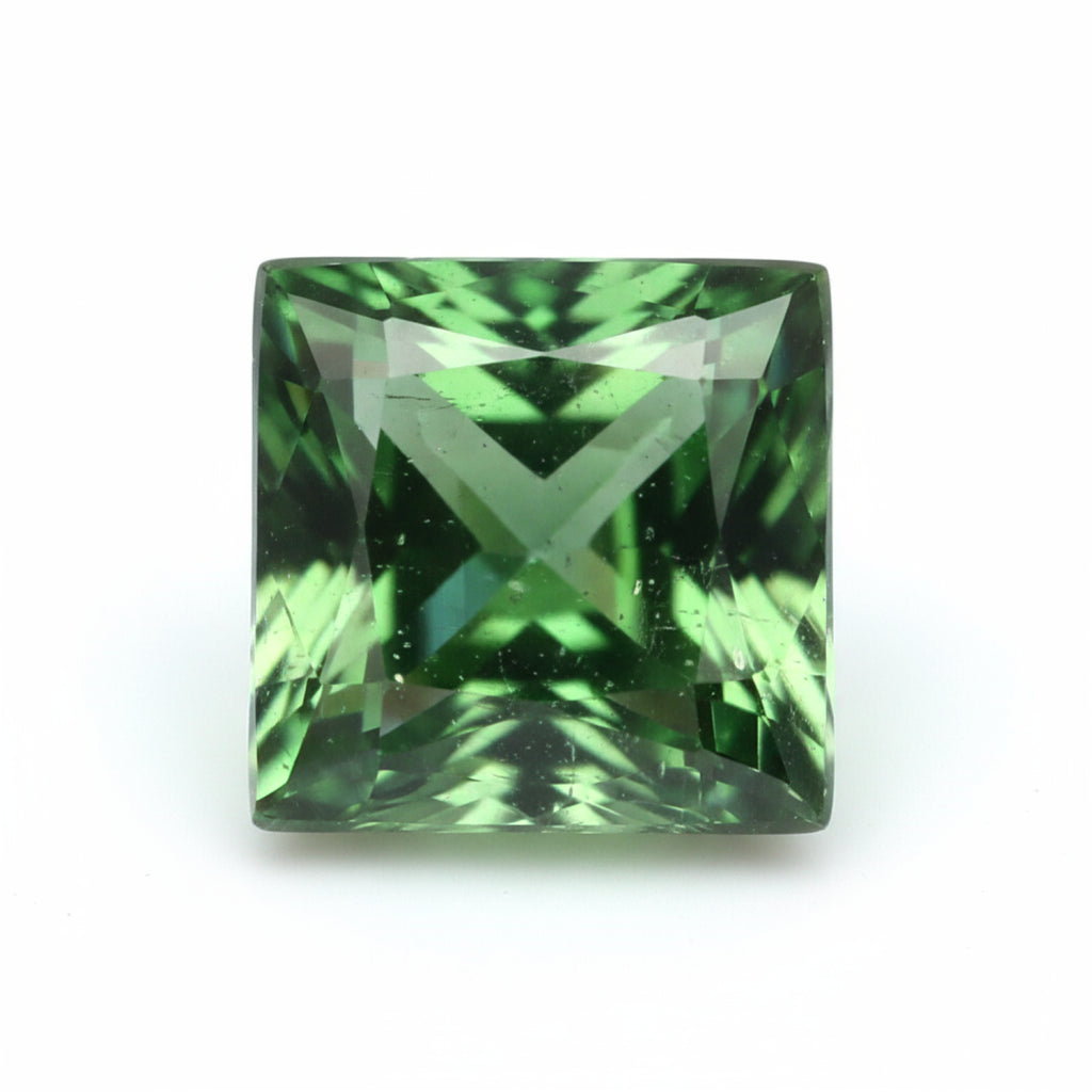 Green Tourmaline 1PC Large 11x11 MM Square Faceted Green Fine Semi Precious Gems