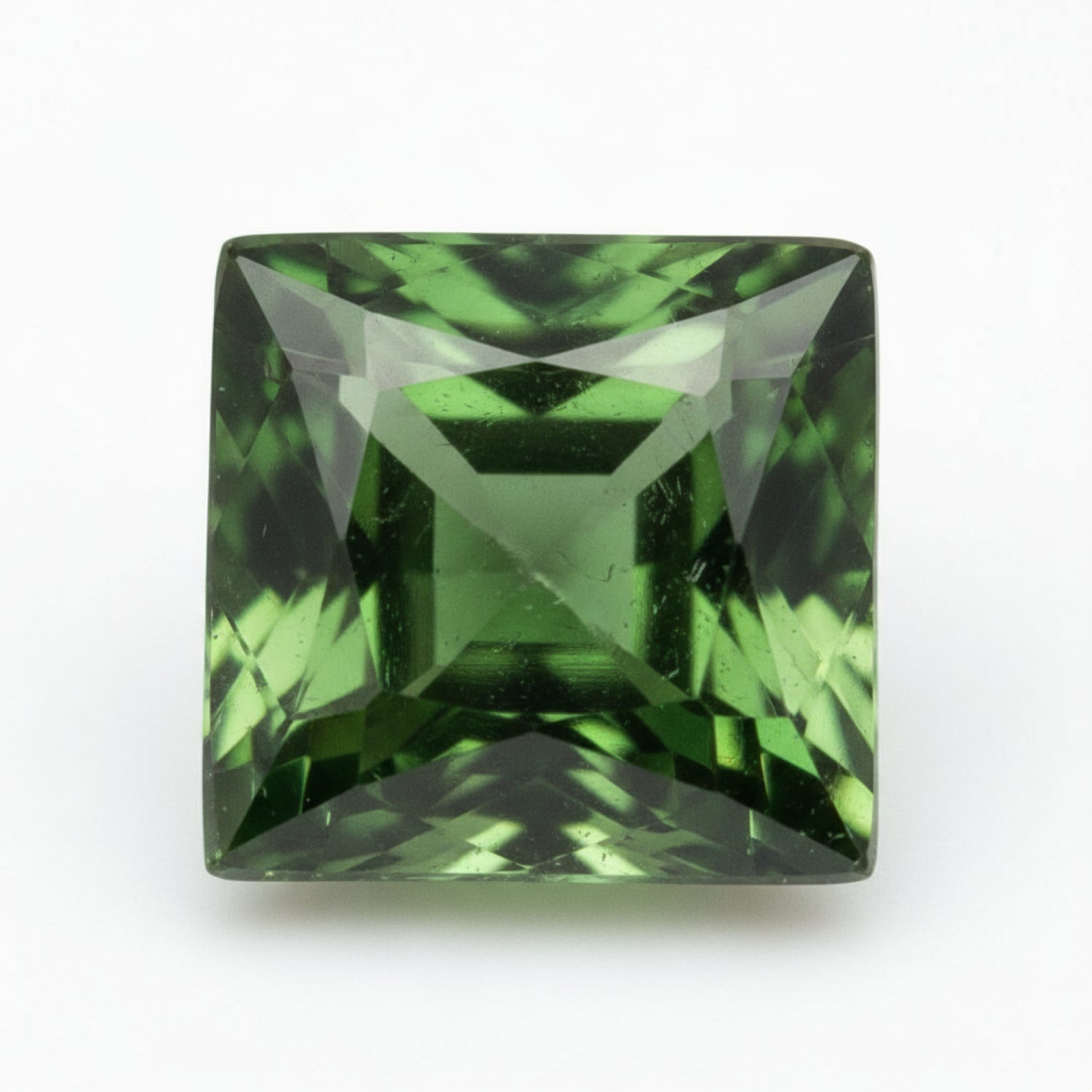 Green Tourmaline 1PC Large 12x12 MM Square Faceted Green High-Quality Semi Precious Loose Gems