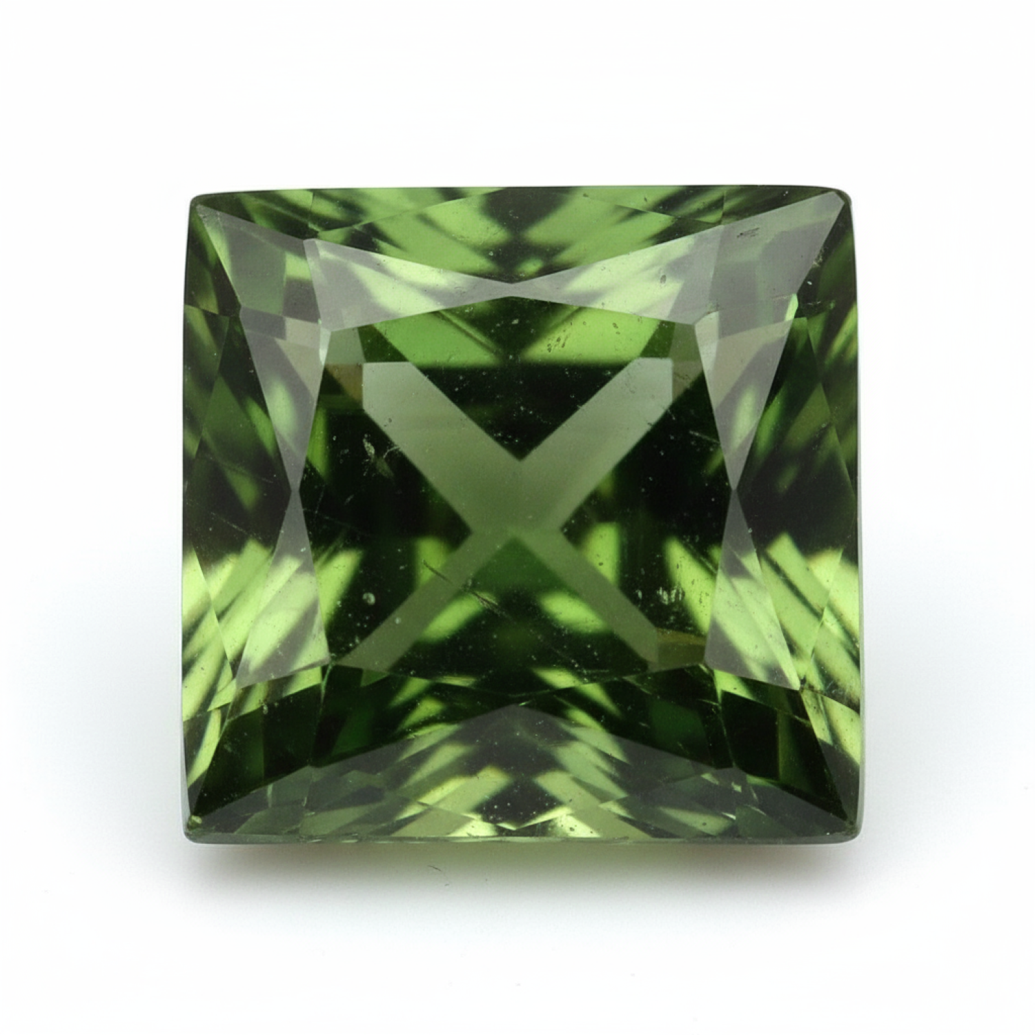 Green Tourmaline 1PC Chunky 13x13 MM Square Faceted Green Natural Semi Precious Loose Gemstone Huvudsaklig produktbild