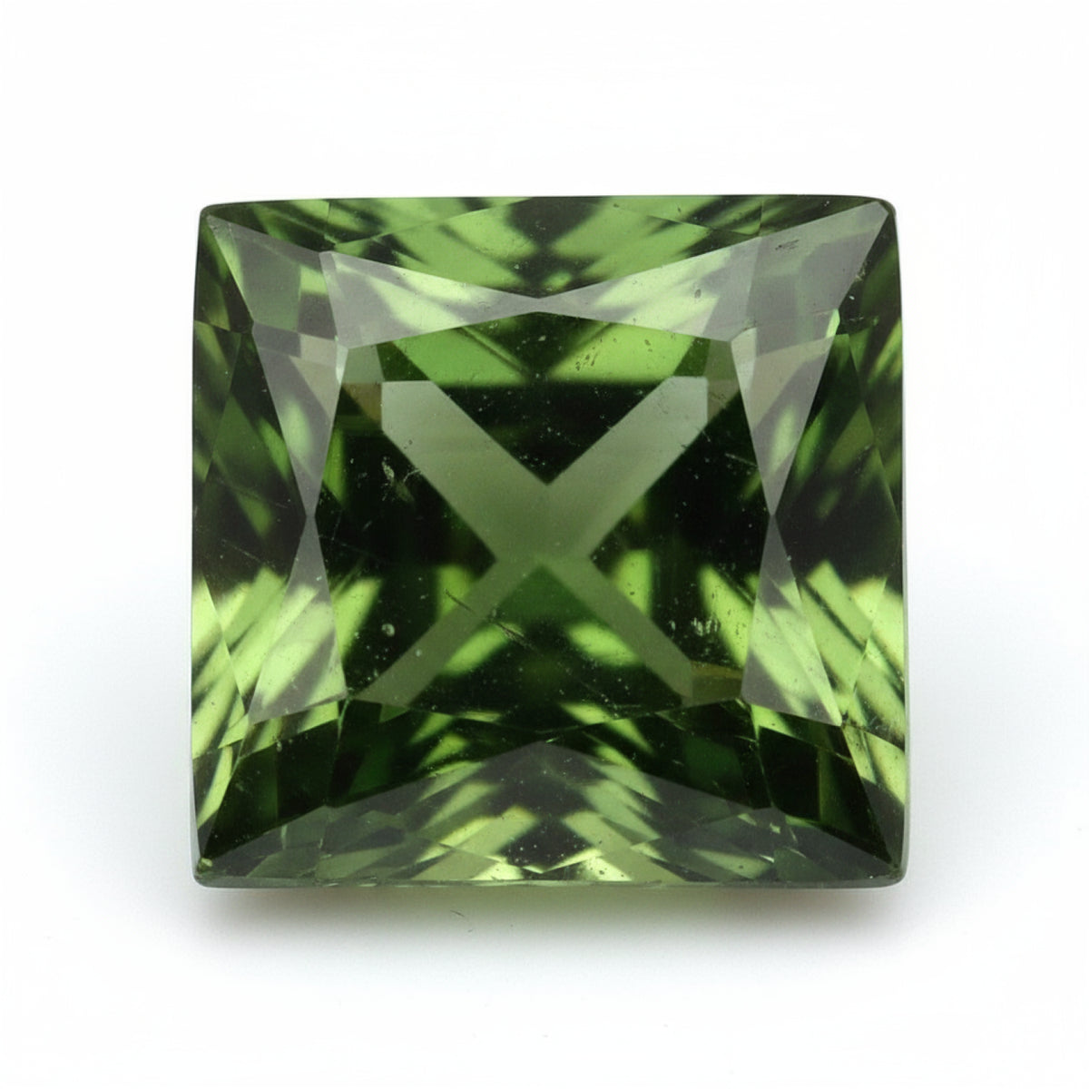 Green Tourmaline 1PC Chunky 13x13 MM Square Faceted Green Natural Semi Precious Loose Gemstone