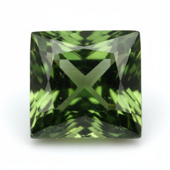 Green Tourmaline 1PC Chunky 13x13 MM Square Faceted Green Natural Semi Precious Loose Gemstone