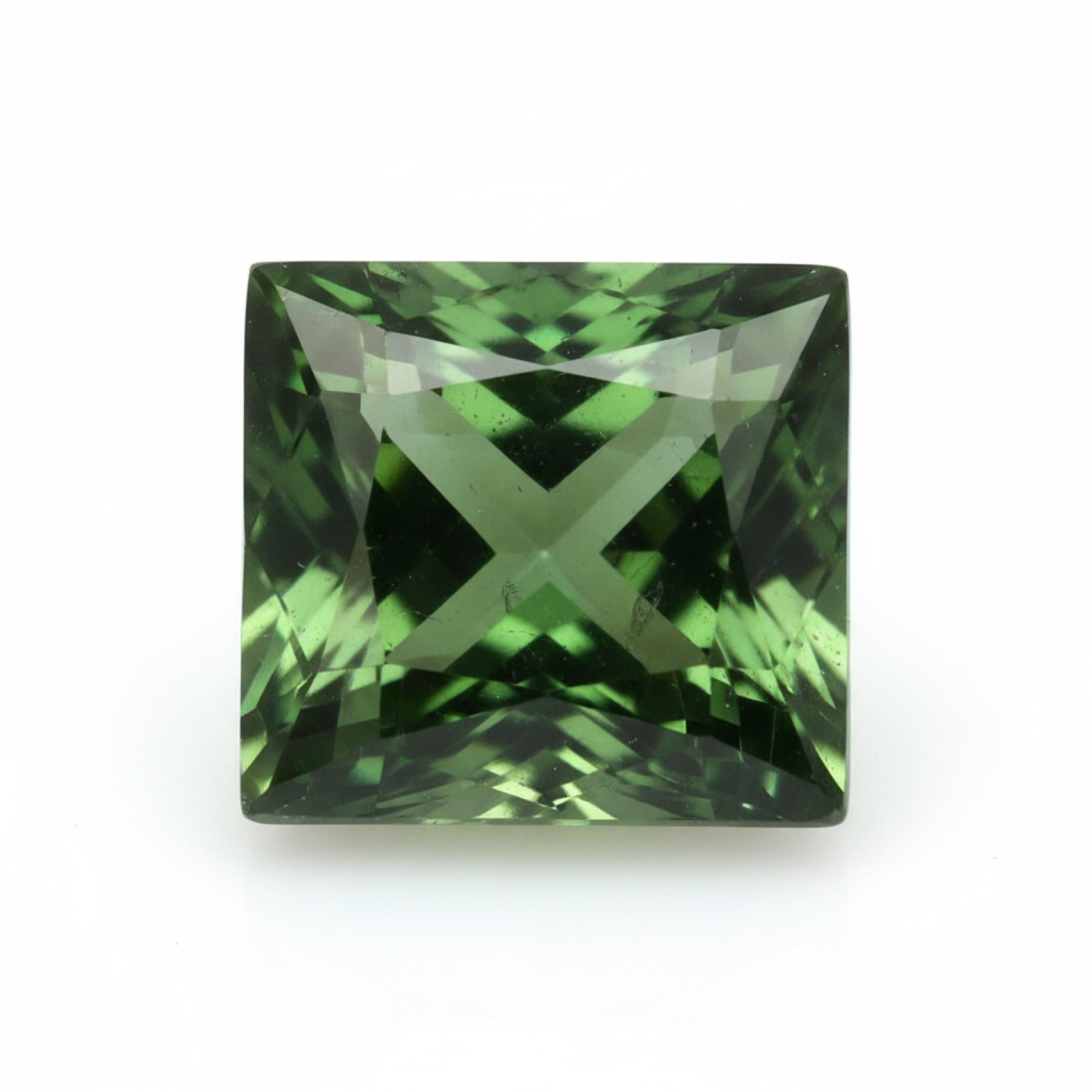 Green Tourmaline 1PC Chunky 16x16 MM Square Faceted Green Pure Semi Precious Loose Gems メイン画像