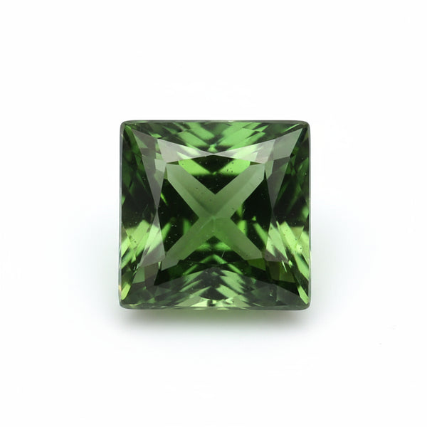 Green Tourmaline 10PC Tiny 3x3 MM Square Faceted Green Fiery Semi Precious Gems