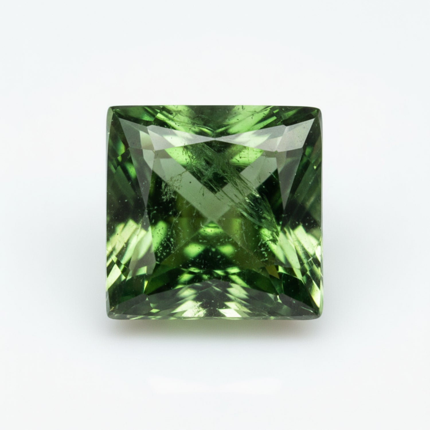 Green Tourmaline 10PC Tiny 4x4 MM Square Faceted Green Brilliant Semi Precious Loose Gems