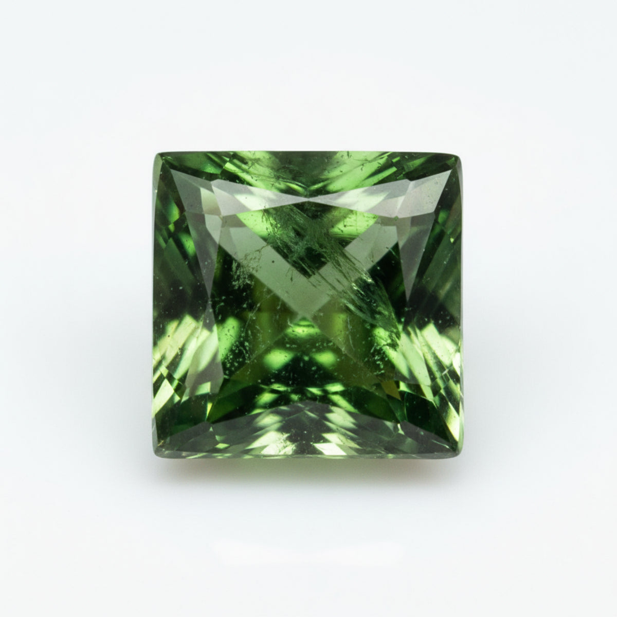 Green Tourmaline 10PC Tiny 4x4 MM Square Faceted Green Brilliant Semi Precious Loose Gems