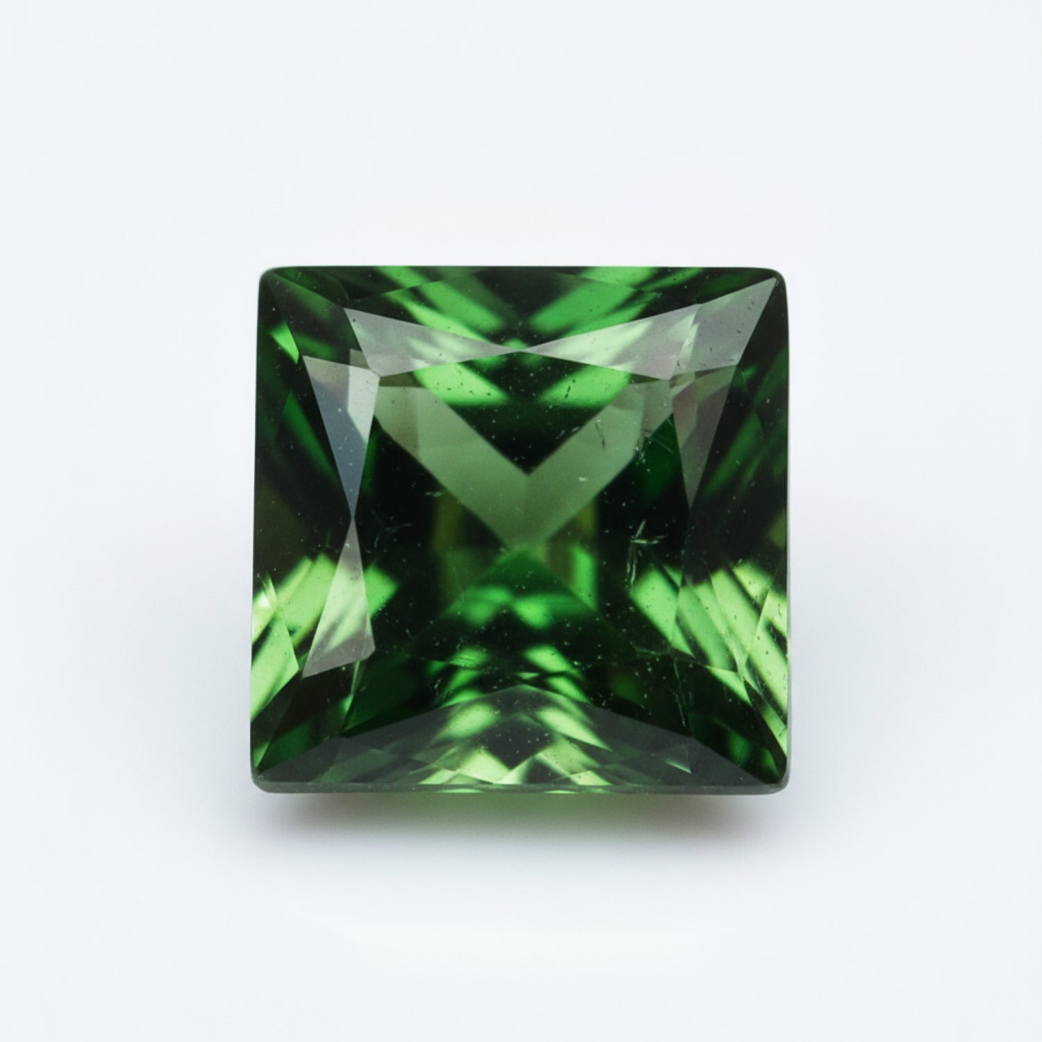 Green Tourmaline 10PC Tiny 4x4 MM Square Faceted Green Brilliant Semi Precious Loose Gems