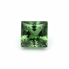 Green Tourmaline 1PC Tiny 5x5 MM Square Faceted Green Sparkling Semi Precious Loose Gemstone