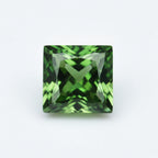 Green Tourmaline 1PC Tiny 6x6 MM Square Faceted Green Polished Semi Precious Loose Gemstones
