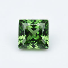 Green Tourmaline 1PC Tiny 6x6 MM Square Faceted Green Polished Semi Precious Loose Gemstones