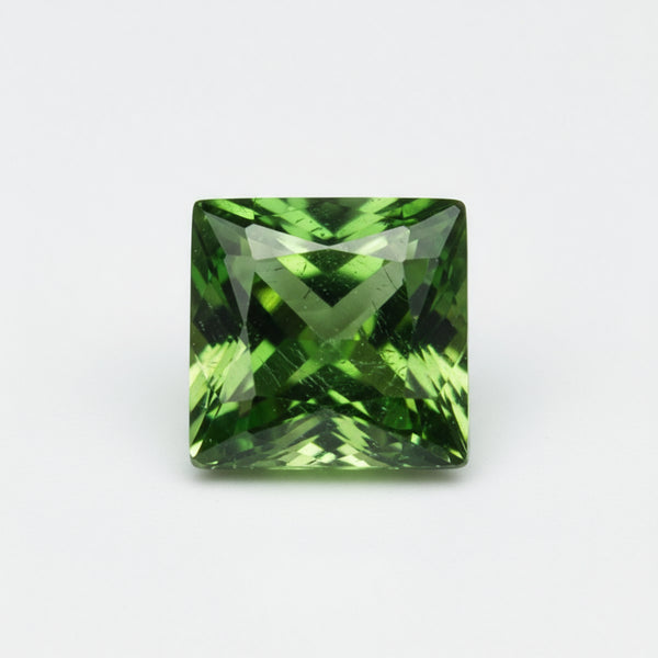 Green Tourmaline 1PC Small 7x7 MM Square Faceted Green Splendid Semi Precious Gems
