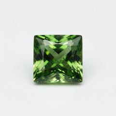 Green Tourmaline 1PC Small 7x7 MM Square Faceted Green Splendid Semi Precious Gems