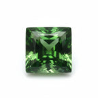 Green Tourmaline 1PC Small 8x8 MM Square Faceted Green Luster Semi Precious Loose Gems
