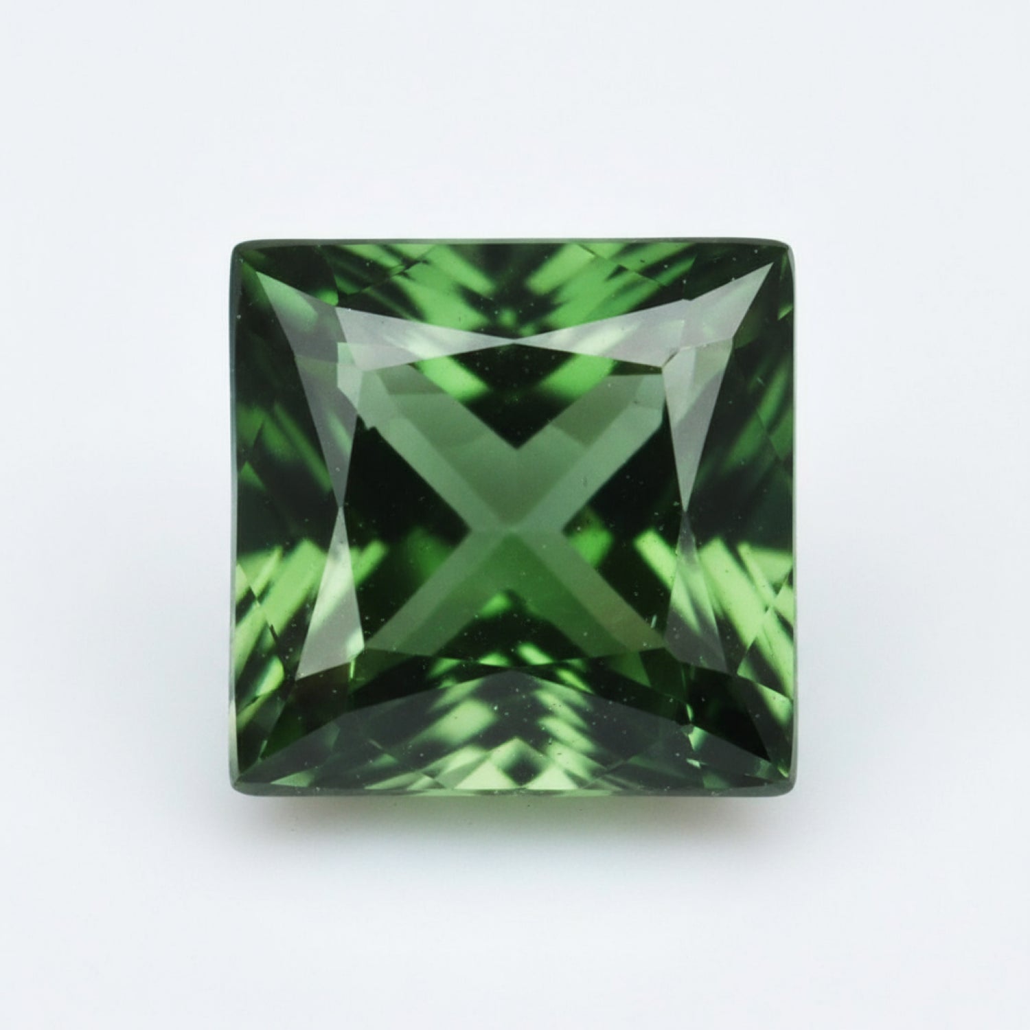 Green Tourmaline 1PC Medium 9x9 MM Square Faceted Green Lustrous Semi Precious Loose Gemstone