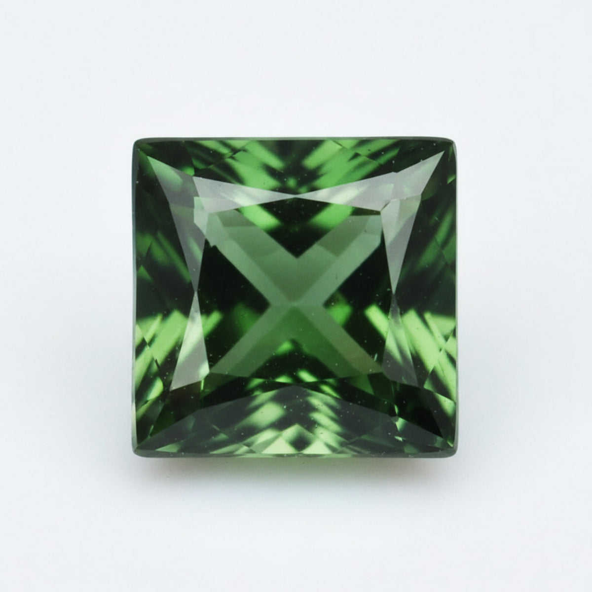 Green Tourmaline 1PC Medium 9x9 MM Square Faceted Green Lustrous Semi Precious Loose Gemstone