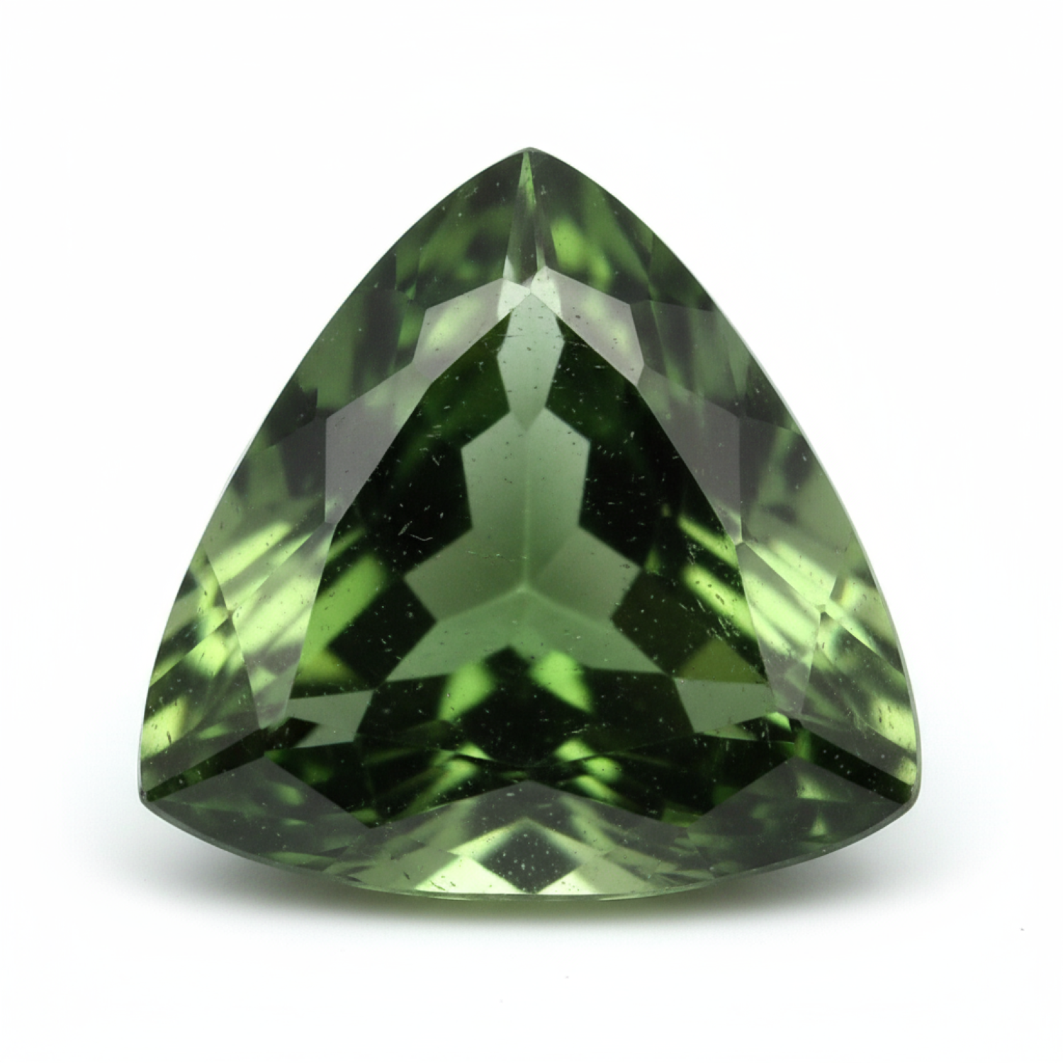 Grüner Turmalin, 1 Stück, groß, 11 x 11 mm, dreieckig, facettiert, grün, feine Halbedelsteine Zweitbild