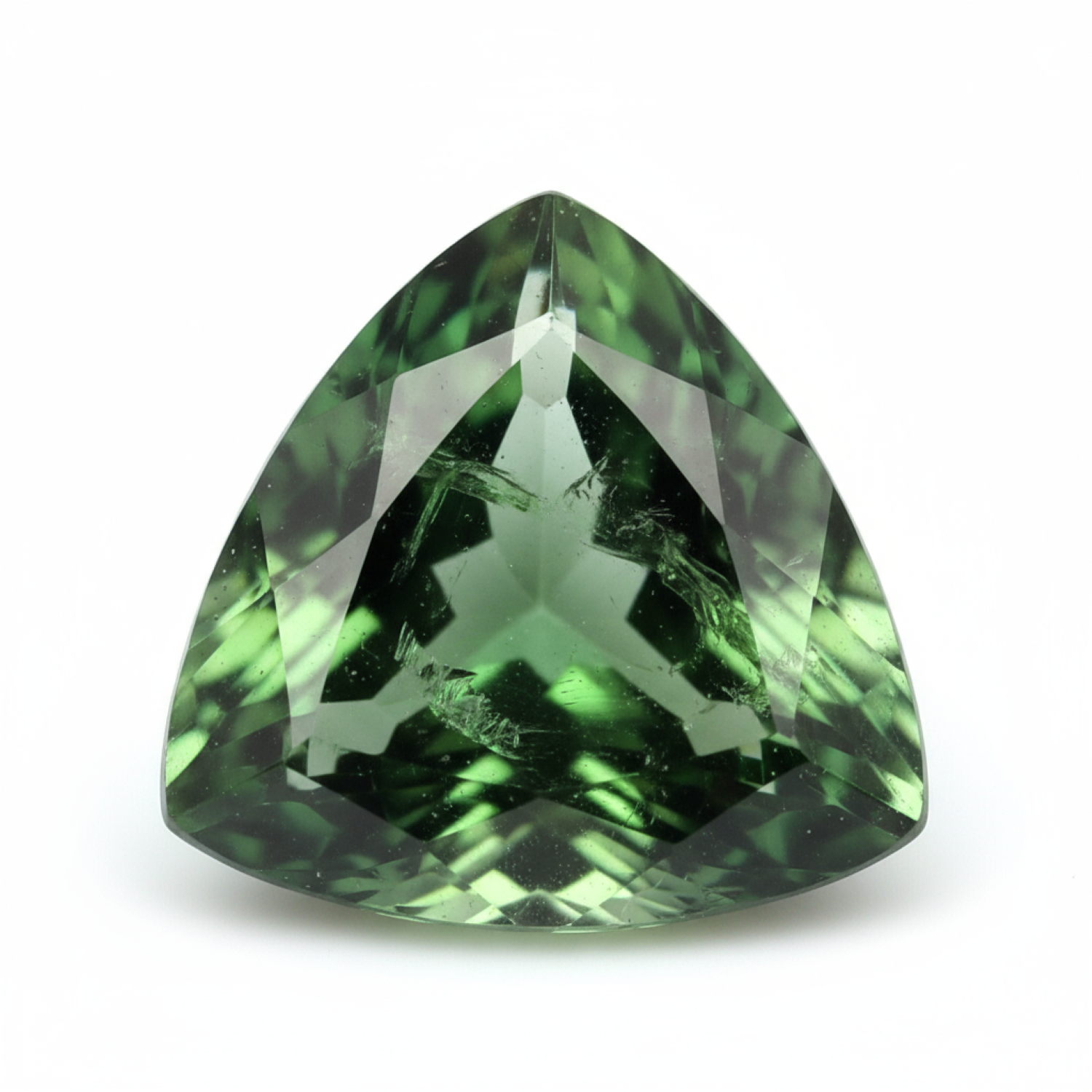 Green Tourmaline 1PC Large 12x12 MM Triangle Faceted Green High-Quality Semi Precious Loose Gems メイン画像