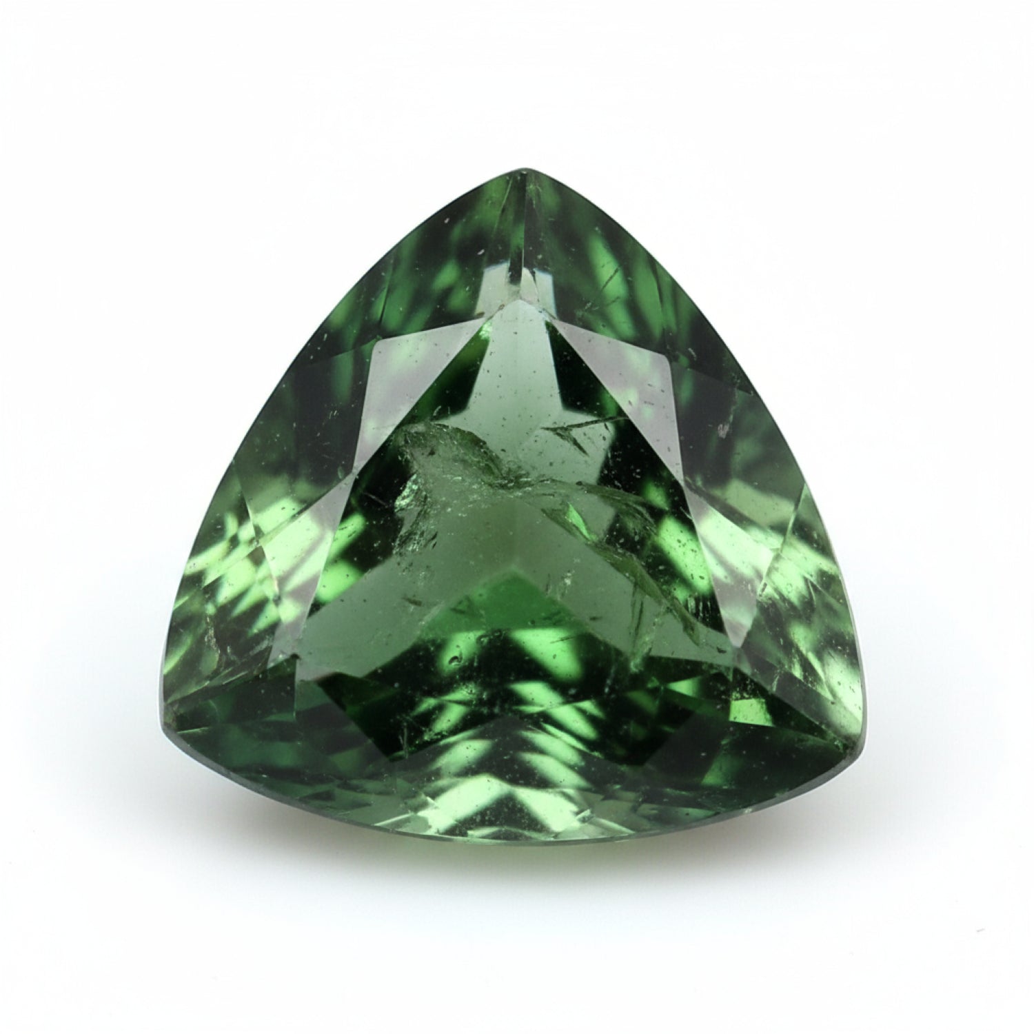 Green Tourmaline 1PC Large 12x12 MM Triangle Faceted Green High-Quality Semi Precious Loose Gems