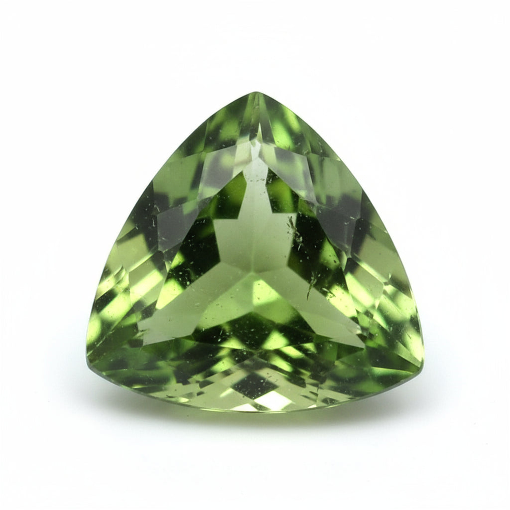 Green Tourmaline 1PC Chunky 13x13 MM Triangle Faceted Green Natural Semi Precious Loose Gemstone