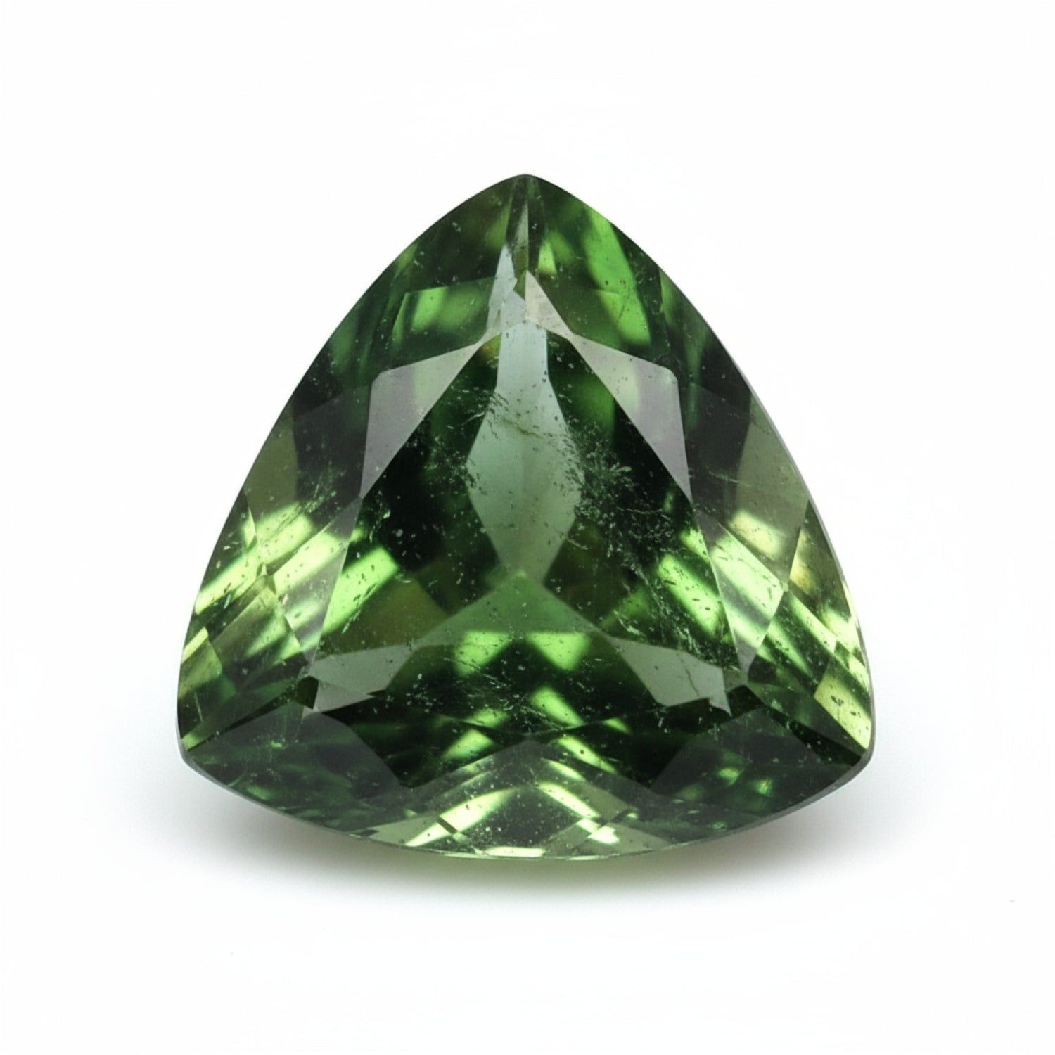 Green Tourmaline 1PC Chunky 16x16 MM Triangle Faceted Green Pure Semi Precious Loose Gems