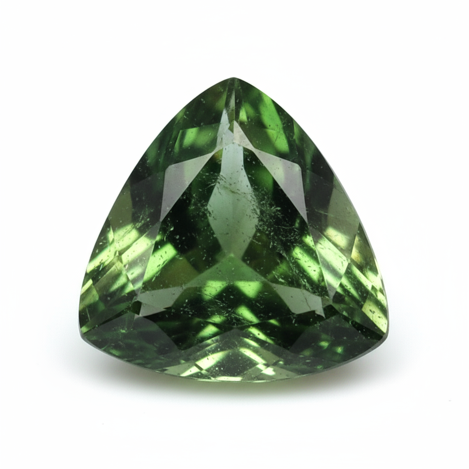 Green Tourmaline 1PC Chunky 16x16 MM Triangle Faceted Green Pure Semi Precious Loose Gems メイン画像