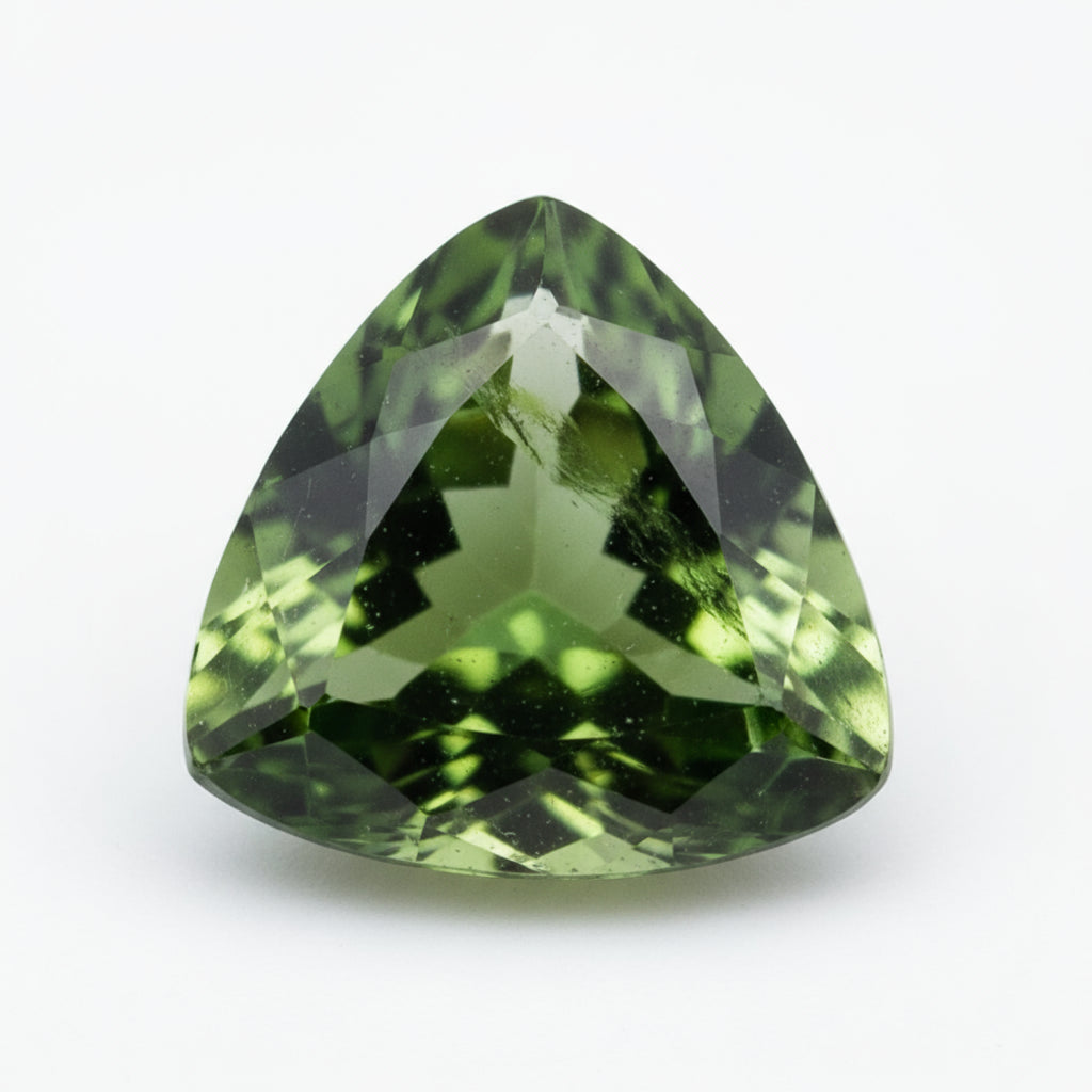 Green Tourmaline 1PC Chunky 16x16 MM Triangle Faceted Green Pure Semi Precious Loose Gems
