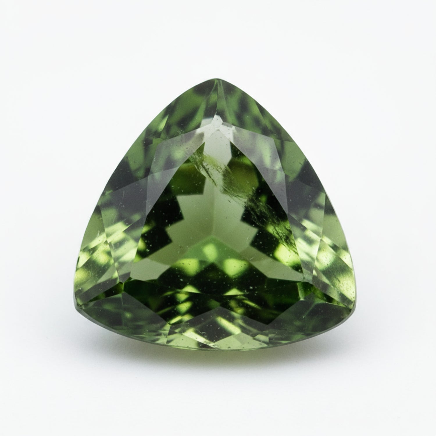 Green Tourmaline 1PC Chunky 16x16 MM Triangle Faceted Green Pure Semi Precious Loose Gems