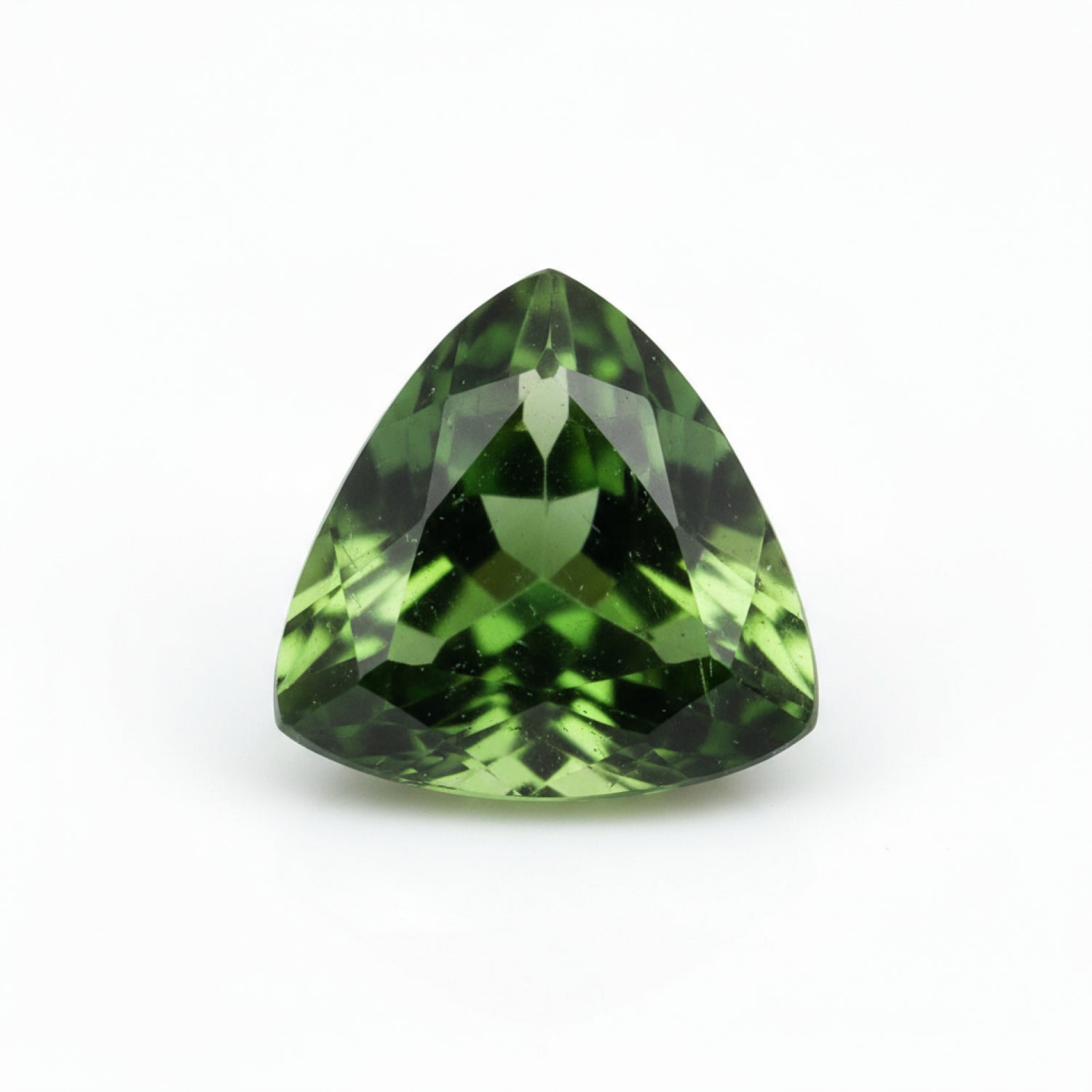 Green Tourmaline 10PC Tiny 3x3 MM Triangle Faceted Green Fiery Semi Precious Gems