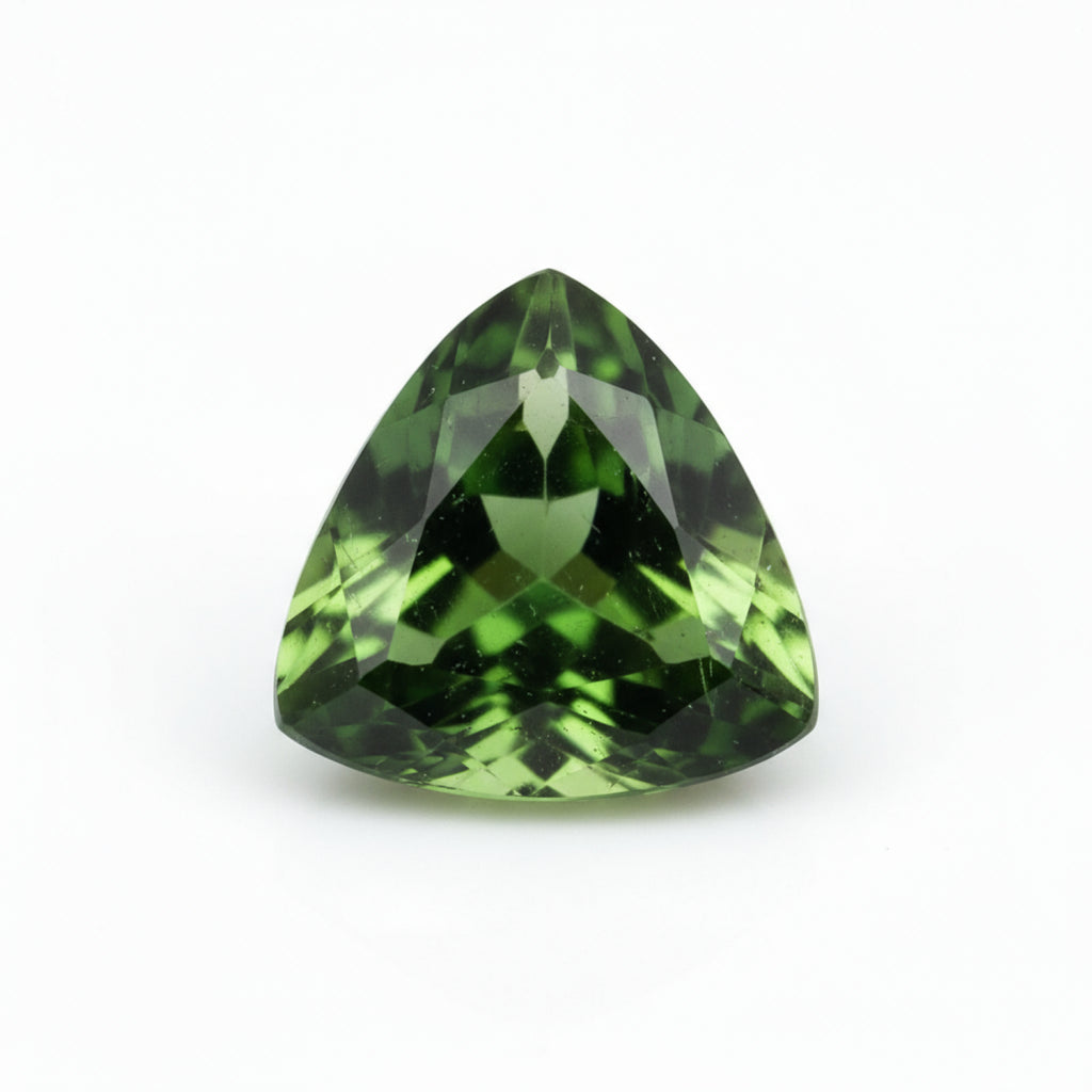 Green Tourmaline 10PC Tiny 3x3 MM Triangle Faceted Green Fiery Semi Precious Gems