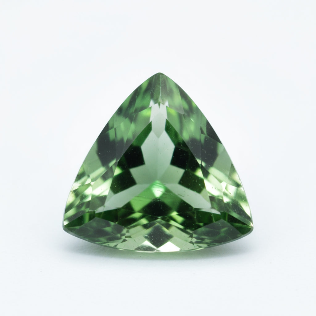 Green Tourmaline 10PC Tiny 4x4 MM Triangle Faceted Green Brilliant Semi Precious Loose Gems